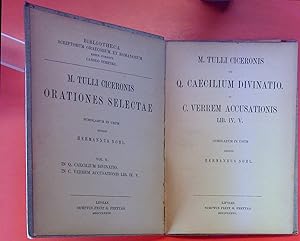 Bild des Verkufers fr Orationes selectae. Scholarum in usum. Vol.II: In Q. Ceacilium divinatio / In C. verrem accusationis Lib. IV. V. zum Verkauf von biblion2