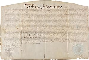 [MANUSCRIPT INDENTURE ON PARCHMENT DOCUMENTING THE SALE OF A PLOT OF LAND FROM THE LIBRARY COMPAN...