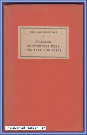 Imagen del vendedor de Fnf Briefe ber den Fall von Paris. a la venta por Antiquariat Basler Tor