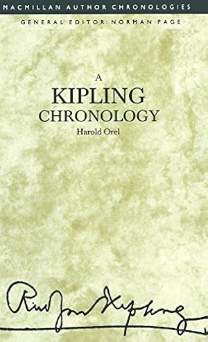 Bild des Verkufers fr A Kipling Chronology (Author Chronologies Series) zum Verkauf von WeBuyBooks