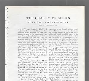Bild des Verkufers fr The Quality Of Genius zum Verkauf von Legacy Books II