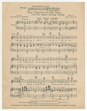 Seller image for [Sheet music]: Two Cigarettes in the Dark for sale by Between the Covers-Rare Books, Inc. ABAA