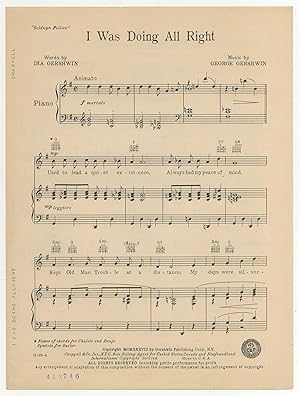 Imagen del vendedor de [Sheet music]: I Was Doing All Right a la venta por Between the Covers-Rare Books, Inc. ABAA