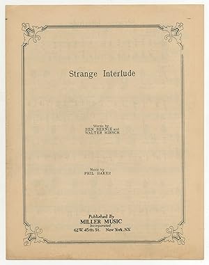 Bild des Verkufers fr [Sheet music]: Strange Interlude zum Verkauf von Between the Covers-Rare Books, Inc. ABAA
