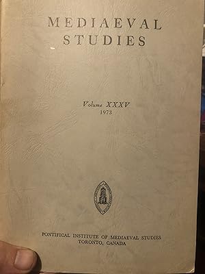 Mediaeval Studies, Volume XXXV [35] 1973