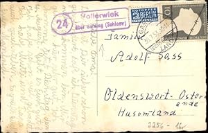 Ansichtskarte / Postkarte Landpoststempel Vollerwiek über Garding Schlesw., 24