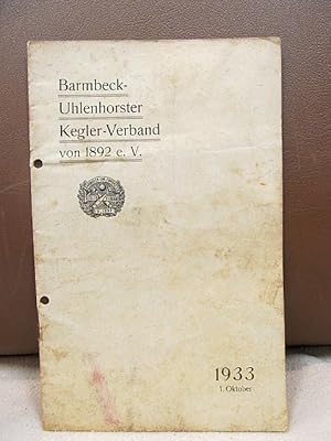 Barmbeck-Uhlenhorster Kegler-Verband von 1892 e.V. Mitteilungsblatt vom 1. Oktober 1933 ( = 10. J...