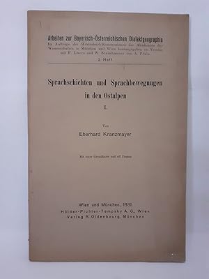 Bild des Verkufers fr Sprachschichten und Sprachbewegungen in den Ostalpen I. (2.Heft) zum Verkauf von Antiquariat Buchkauz