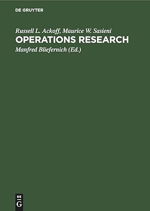 Image du vendeur pour Operations Research mis en vente par moluna