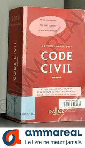 Seller image for Code civil 2019 annot. dition limite - 118e d. for sale by Ammareal