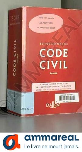 Seller image for Code civil 2019 annot. dition limite - 118e d. for sale by Ammareal