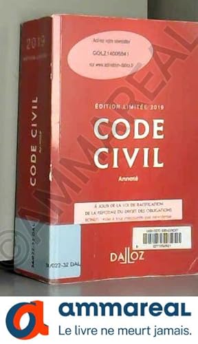 Seller image for Code civil 2019 annot. dition limite - 118e d. for sale by Ammareal