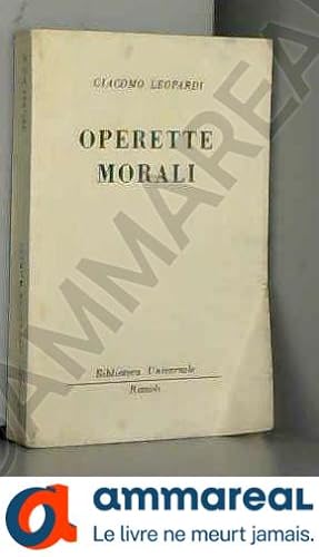 Bild des Verkufers fr Operette Morali zum Verkauf von Ammareal