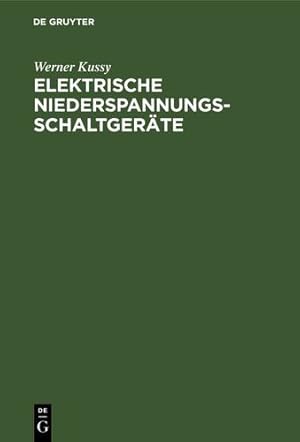 Imagen del vendedor de Elektrische Niederspannungsschaltger ¤te (German Edition) [Hardcover ] a la venta por booksXpress