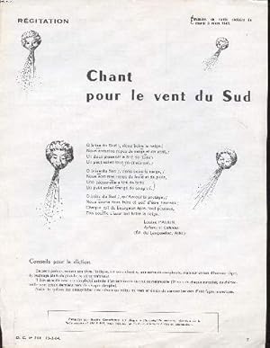 Seller image for Rcitation Chant pour le vent du Sud Extrait du D.C. N 148 du 13-2-64 for sale by Le-Livre