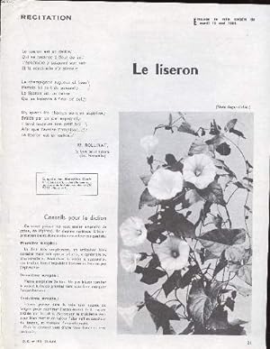 Bild des Verkufers fr Rcitation Le liseron Extrait du D.C. N 152 du 23-4-64 zum Verkauf von Le-Livre