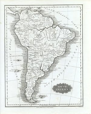 SOUTH AMERICA 1840s Antique Map