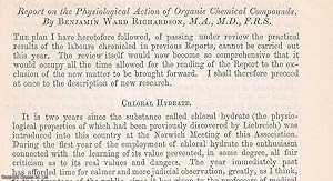 Seller image for Physiological Action of Organic Chemical Compounds. An uncommon original article from The British Association for The Advancement of Science report, 1871. for sale by Cosmo Books