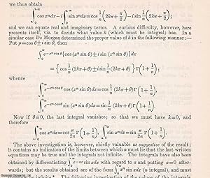 Imagen del vendedor de Certain Definite Integrals. An uncommon original article from The British Association for The Advancement of Science report, 1871. a la venta por Cosmo Books