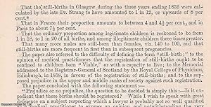 Bild des Verkufers fr The Expediency of recording Still-Births An uncommon original article from The British Association for The Advancement of Science report, 1871. zum Verkauf von Cosmo Books