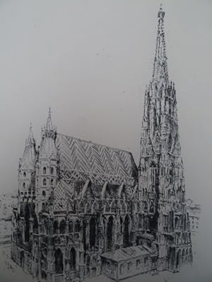 Bild des Verkufers fr (1880 - nach 1938). St. Stephan. (Wien). Radierung von 1927. Signiert, datiert und bezeichnet, in der Platte zustzlich signiert und datiert. 30 x 23 cm. zum Verkauf von Antiquariat Daniel Schramm e.K.