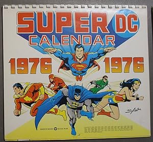 SUPER DC (comics) 1976 CALENDAR -- Legion Super-Heroes Superman, Flash, Secret Society of Super-V...