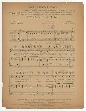 Bild des Verkufers fr [Sheet music]: Sweet Sue - Just You zum Verkauf von Between the Covers-Rare Books, Inc. ABAA