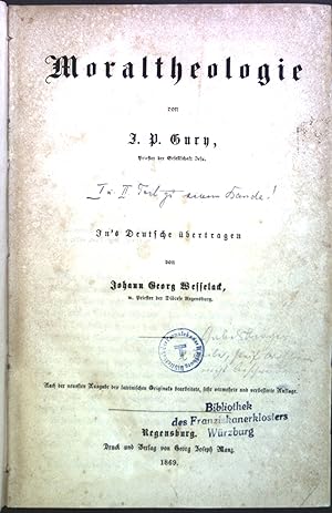 Imagen del vendedor de Moraltheologie a la venta por books4less (Versandantiquariat Petra Gros GmbH & Co. KG)