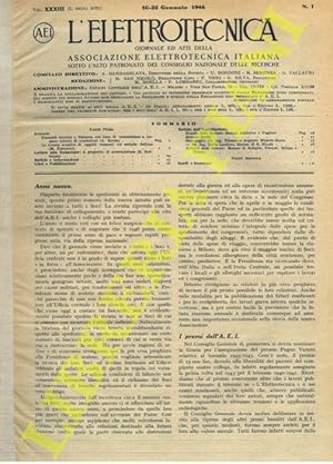 L'elettrotecnica. 1946. Giornale ed atti della Associazione Elettrotecnica Italiana.