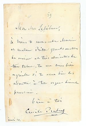 Seller image for Autograph letter signed. for sale by Antiquariat INLIBRIS Gilhofer Nfg. GmbH