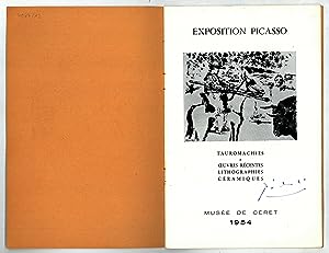 Image du vendeur pour Autograph signature "Picasso" in an exhibition booklet. mis en vente par Antiquariat INLIBRIS Gilhofer Nfg. GmbH