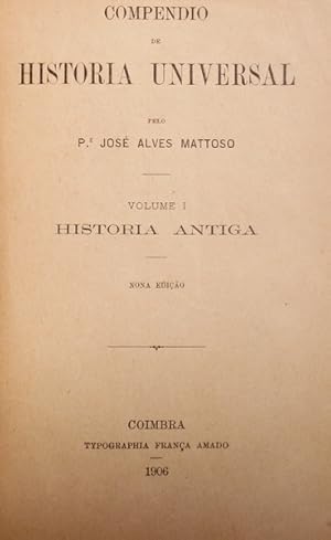 COMPENDIO DE HISTORIA UNIVERSAL. [VOLUMES I E II].