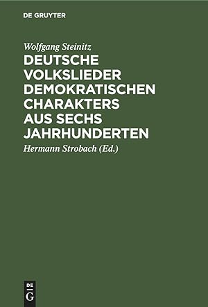 Seller image for Deutsche Volkslieder demokratischen Charakters aus sechs Jahrhunderten for sale by moluna