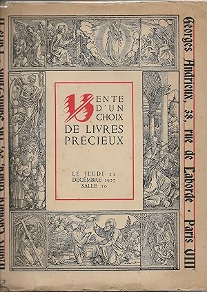 Bild des Verkufers fr Vente d'un choix de livres prcieux. zum Verkauf von Librairie Les Autodidactes - Aichelbaum