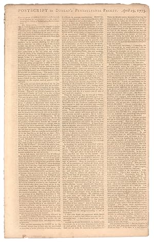 POSTSCRIPT TO DUNLAP'S PENNSYLVANIA PACKET. APRIL 19, 1775