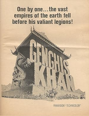 Image du vendeur pour Genghis Khan Herald 1965 Stephen Boyd, James Mason mis en vente par AcornBooksNH