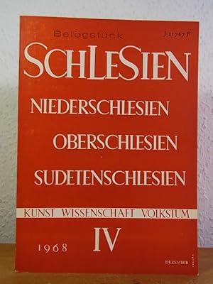 Seller image for Schlesien. Niederschlesien - Oberschlesien - Sudetenschlesien. Eine Viertelsjahresschrift fr Kunst, Wissenschaft und Volkstum. Jahrgang XIII, 1968, Heft IV for sale by Antiquariat Weber