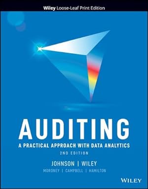 Seller image for Auditing: A Practical Approach with Data Analytics (Wiley Loose-leaf Print) by Johnson, Raymond N., Wiley, Laura Davis [Loose Leaf ] for sale by booksXpress