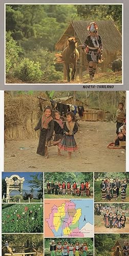 Hill Tribe Thailand Market Traders Dwarf 3x Postcard s