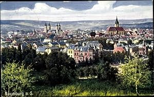Künstler Ansichtskarte / Postkarte Naumburg an der Saale, Totalansicht der Ortschaft, Dom, Häuser