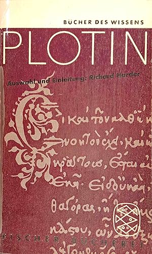 Bild des Verkufers fr Plotin. Plotinus. Ausw. u. Einl. von Richard Harder / Fischer-Bcherei ; 203 zum Verkauf von Logo Books Buch-Antiquariat