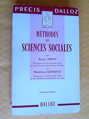 Immagine del venditore per Mthodes des sciences sociales, deuxime dition venduto da Claudine Bouvier