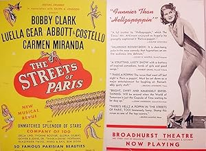 The Streets Of Paris / New Musical Review /./ Bobby Clark / Luella Gear / Abbott & Costello / Car...