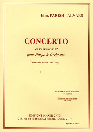 CONCERTO POUR HARPE, en Sol mineur, op. 81.