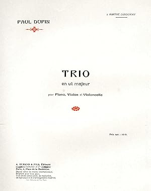 Imagen del vendedor de TRIO EN UT MAJEUR POUR PIANO, VIOLON ET VIOLONCELLE. a la venta por BP02