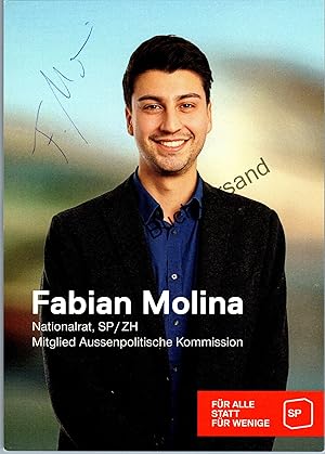 Seller image for Original Autogramm Fabian Molina Nationalrat Schweiz /// Autograph signiert signed signee for sale by Antiquariat im Kaiserviertel | Wimbauer Buchversand