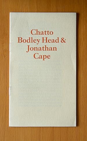 Seller image for Chatto Bodley Head & Jonathan Cape for sale by Woodbridge Rare Books