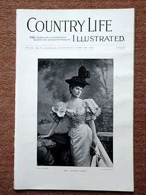 Immagine del venditore per Country Life Illustrated magazine No. 76. 18th June 1898, Alton Towers in Staffordshire Pt 1, Mrs Arthur Paget, With the Guildford Coach, Wild Animals at Woburn Abbey, Scraps from an old Shikar Book. venduto da Tony Hutchinson