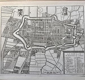 [Cartography Alkmaar, ca 1740] Antique map of Alkmaar printed by Tirion, in good condition, 18 x ...