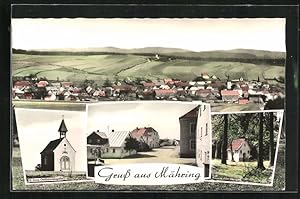 Ansichtskarte Mähring /Opf. Wald, Strassenpartie mit Gebäudeansicht, St. Anna Gedächtniskapelle, ...